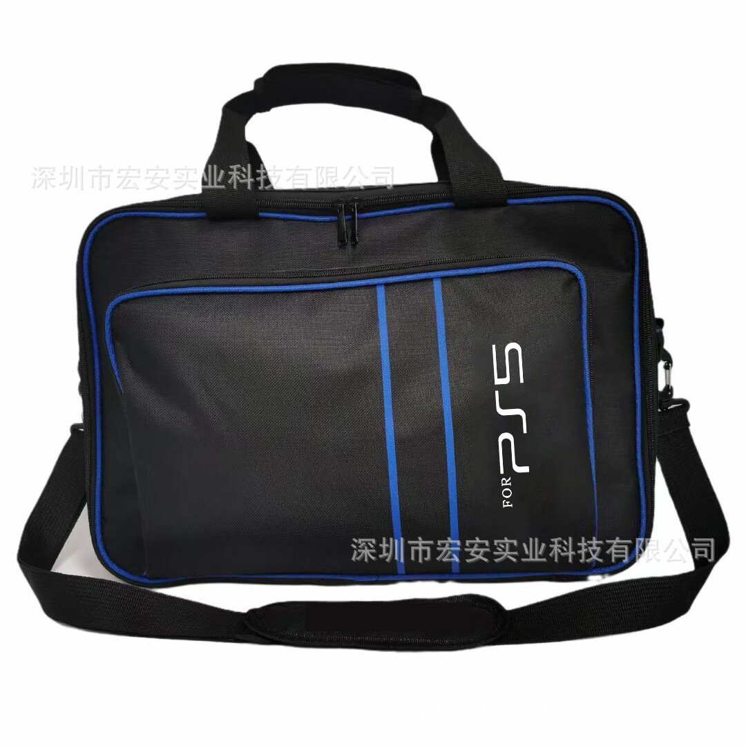 фото Чемодан PS5, для хранения, черный с синими краями