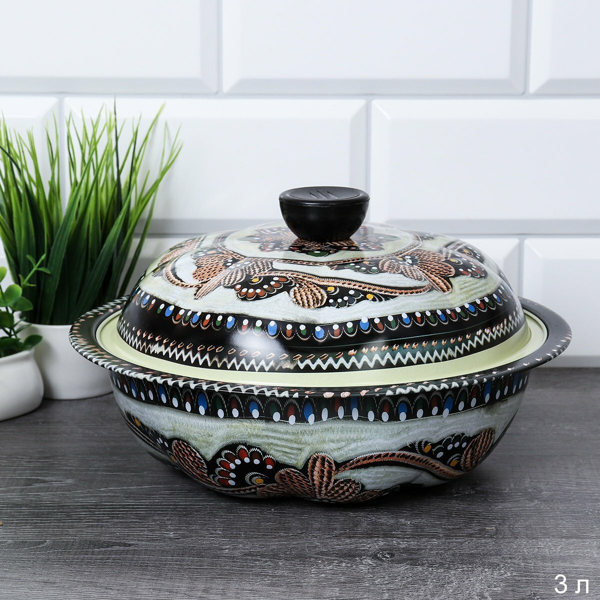 фото Чаша с крышкой 3 л металл