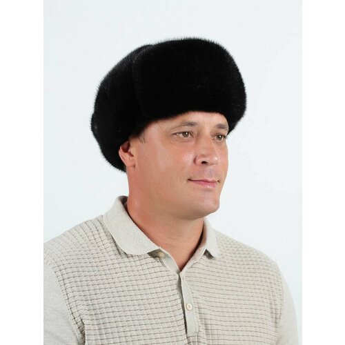 фото Шапка-ушанка меховой век для мальчиков и мужчин, размер 59, черный 2