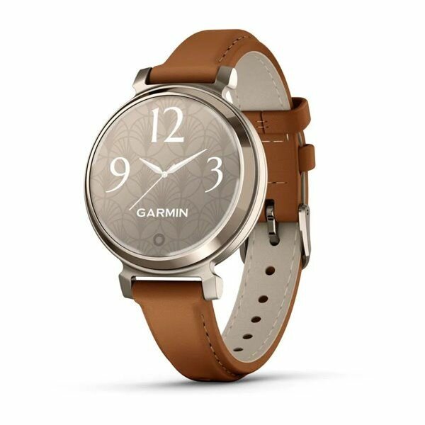 Часы Garmin Lily 2 Classic кремово-золотистые с коричневым кожаным ремешком (010-02839-02)