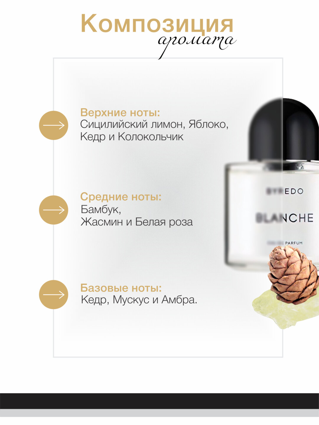 Духи Datum Parfume Blanche, женские, 3 мл, флакон с дозатором — фото 1