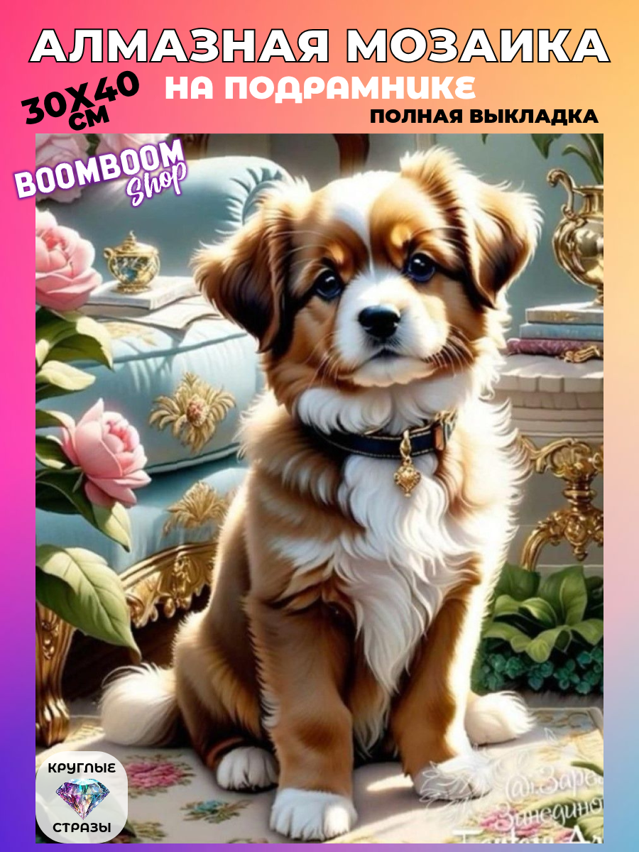 Алмазная мозаика на подрамнике 30x40 см. BoomBoomShop. 