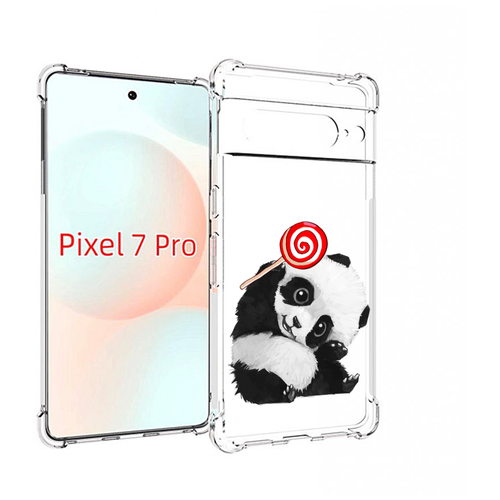 Чехол MyPads панда с леденцом для Google Pixel 7 Pro задняя-панель-накладка-бампер чехол mypads панда надпись для google pixel 7 pro задняя панель накладка бампер