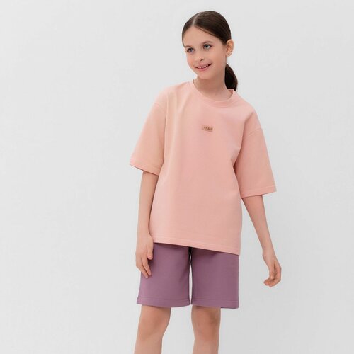 Комплект одежды Minaku, размер 140, бежевый, фиолетовый комплект одежды minaku размер 140 бежевый