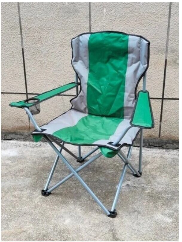Кресло складное с подлокотниками до 120кг Комфорт 54*54*94см (зеленое) - фотография № 5