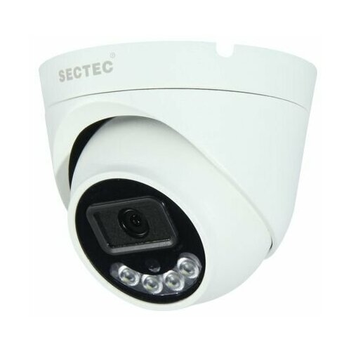 Уличная купольная IP SONY STARVIS COLORVU камера видеонаблюдения 5МП с двойной подсветкой и встроенным микрофоном SECTEC ST-IP748-5M-A-2.8-D