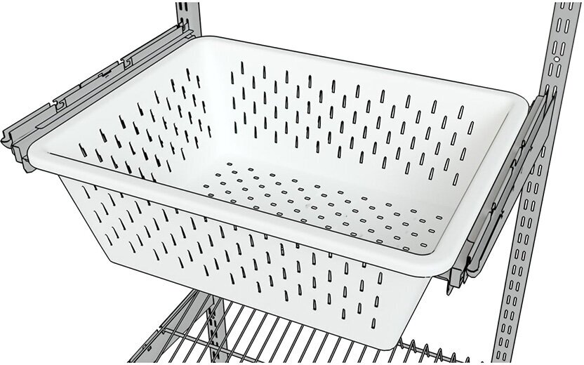 Корзина выдвижная пластиковая белая 555х430х185 мм Титан-GS - фотография № 2