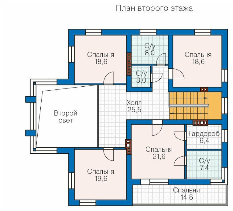 Проект дома Catalog-Plans-48-24GFA (436,77кв.м, 20,85x19,18м, газобетон 400) - фотография № 4