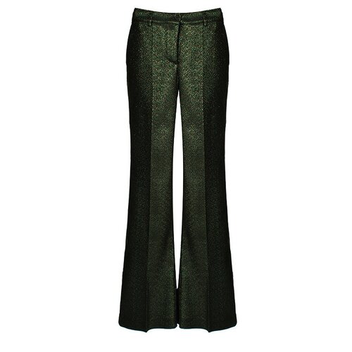 Брюки классические клеш P.A.R.O.S.H., размер xs, зеленый брюки клеш chaika размер xs зеленый
