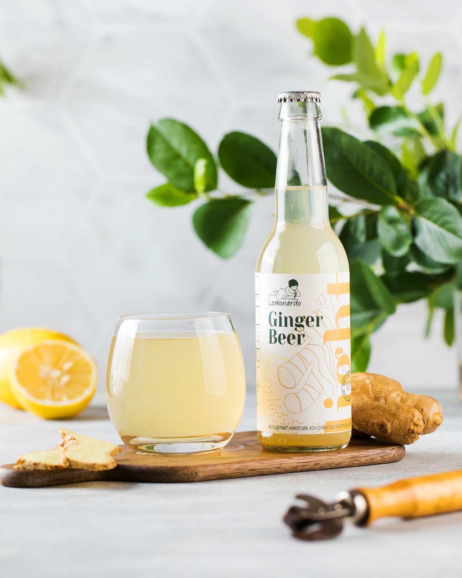 Натуральный имбирный лимонад со стевией/ Lemonardo Ginger Beer Light, 330мл. 12шт - фотография № 3