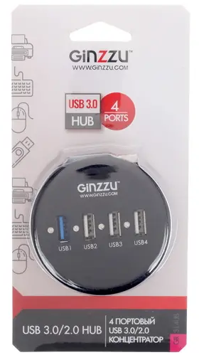 USB-концентратор Ginzzu GR-314UB разъемов: 4