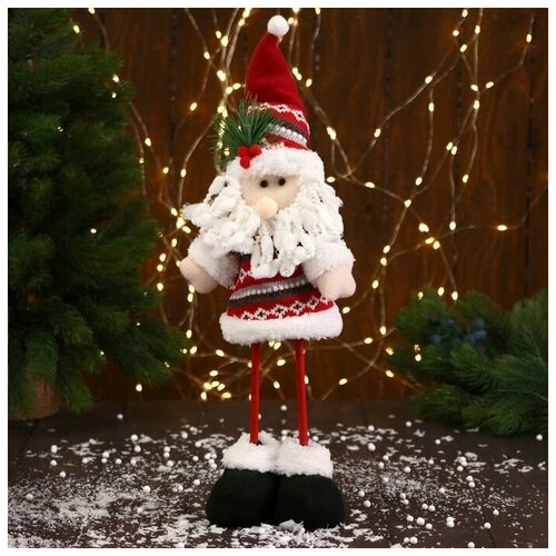 мягкая игрушка кнр дед мороз новогодняя с елочкой длинные ножки 14х36 см 2357102 Мягкая игрушка 'Дед Мороз' с ёлочкой длинные ножки 14 36 см