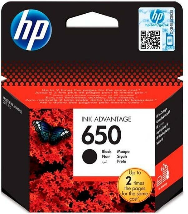 Картридж струйный HP 650 чёрный