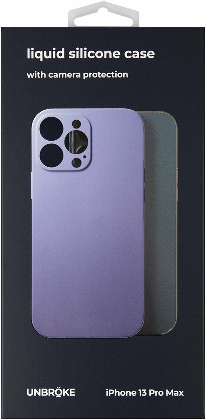 Чехол накладка UNBROKE soft case with camera slider для iPhone 13 Pro Max, фиолетовая - фото №8