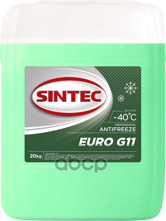 Антифриз Sintec Euro Готовый -40 Зеленый 19 Кг 800521 SINTEC арт. 800521
