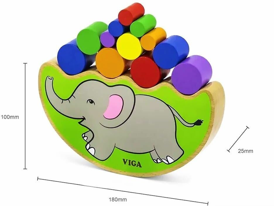 Развивающая игра Viga Toys Балансирующий слон (50390) - фото №9