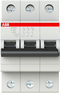 Автоматический выключатель ABB SH203 C25 3-полюсный 25А 6кА (тип C) 2CDS213001R0254 Германия