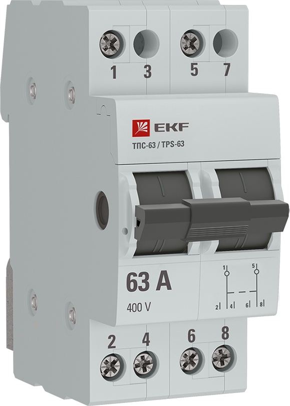 Трехпозиционный переключатель ТПС-63 2P 63А EKF PROxima - фотография № 5