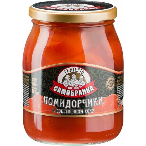 Томаты в томатном соке скатерть-самобранка неочищенные, 680г