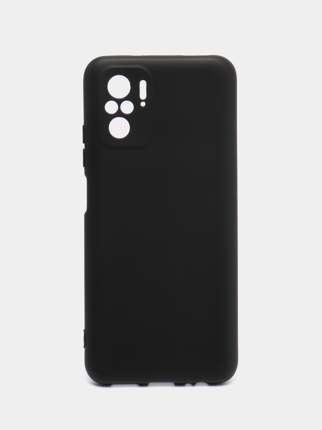 Чехол силиконовый матовый для Xiaomi Redmi Note 10/ Redmi Note 10S, черный с защитой камеры