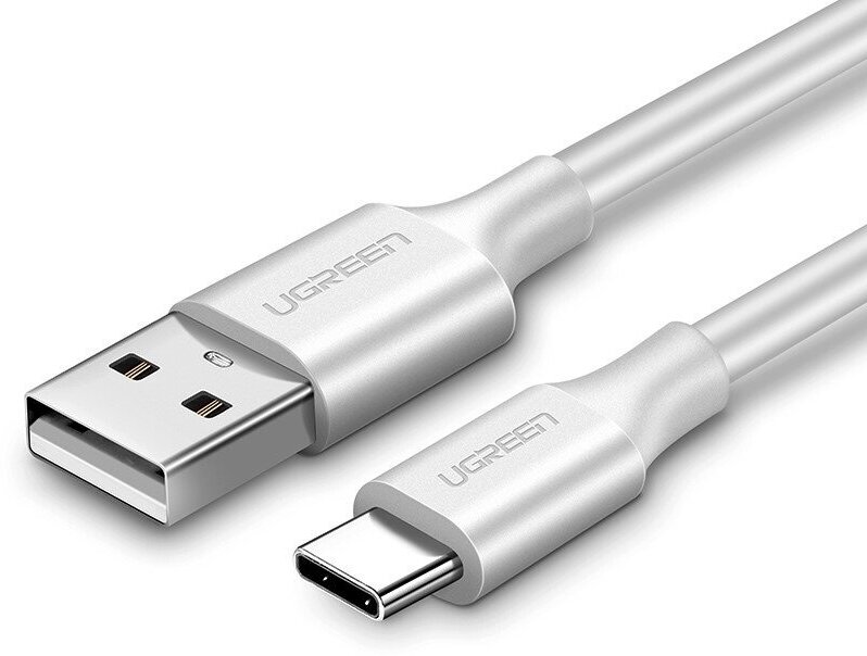 Кабель UGREEN US287 (60121) USB-A 2.0 to USB-C Cable Nickel Plating. Длина 1 м. Цвет: белый