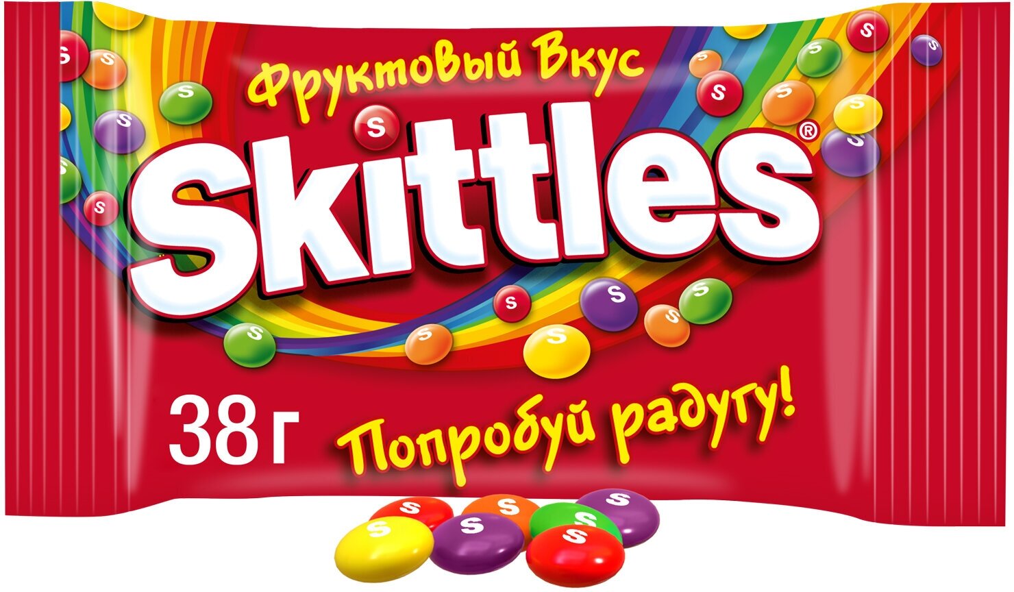 Skittles драже в разноцветной сахарной глазури