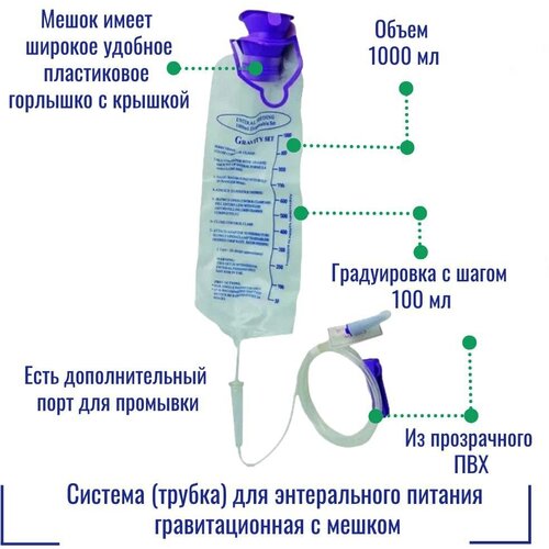 Система (трубка) для энтерального питания гравитационная с мешком 1000мл Alba FS-1018