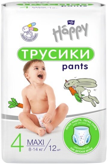 Подгузники-трусики Bella Baby Happy BELLA "Happy Pants Maxi" 4 (8-14 кг) 12 шт