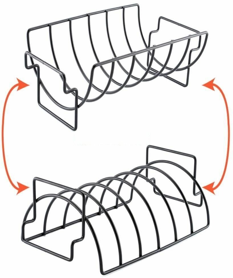 Подставка двухсторонняя для ребрышек курицы мяса стейков в духовку гриль BBQ мангала