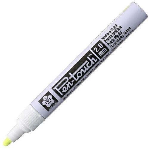 Маркер промышленный Sakura Pen-Touch XPFKA302 (2мм, желтый) алюминий, 12шт. маркер промышленный sakura paint 2мм желтый не вызывающий коррозию алюминий 12шт