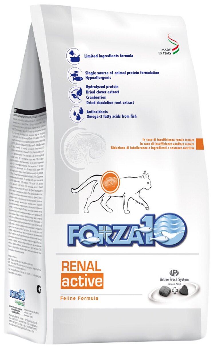 FORZA10 CAT RENAL ACTIVE для взрослых кошек при хронической почечной недостаточности (1,5 кг)