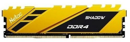 Оперативная память Netac Shadow Yellow DIMM DDR4 8Гб(3200МГц, CL16, NTSDD4P32SP-08Y ), (радиатор)