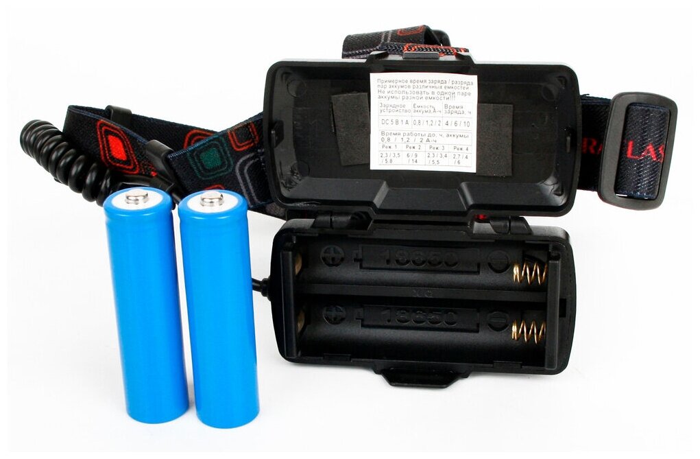 Ultraflash E1333 (фонарь налоб акк 3,7В, золото /черный, 3LED, 4 Ватт, фокус, 2 ак 4 реж, метал, - фото №12
