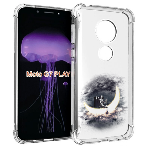 Чехол MyPads лунный путешественник для Motorola Moto G7 Play задняя-панель-накладка-бампер