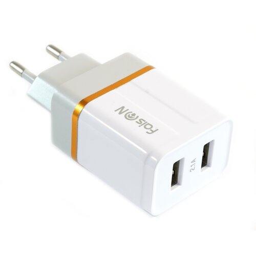 Сетевая зарядка FaisON 2xUSB C-30, Shine, 2.1A, белый