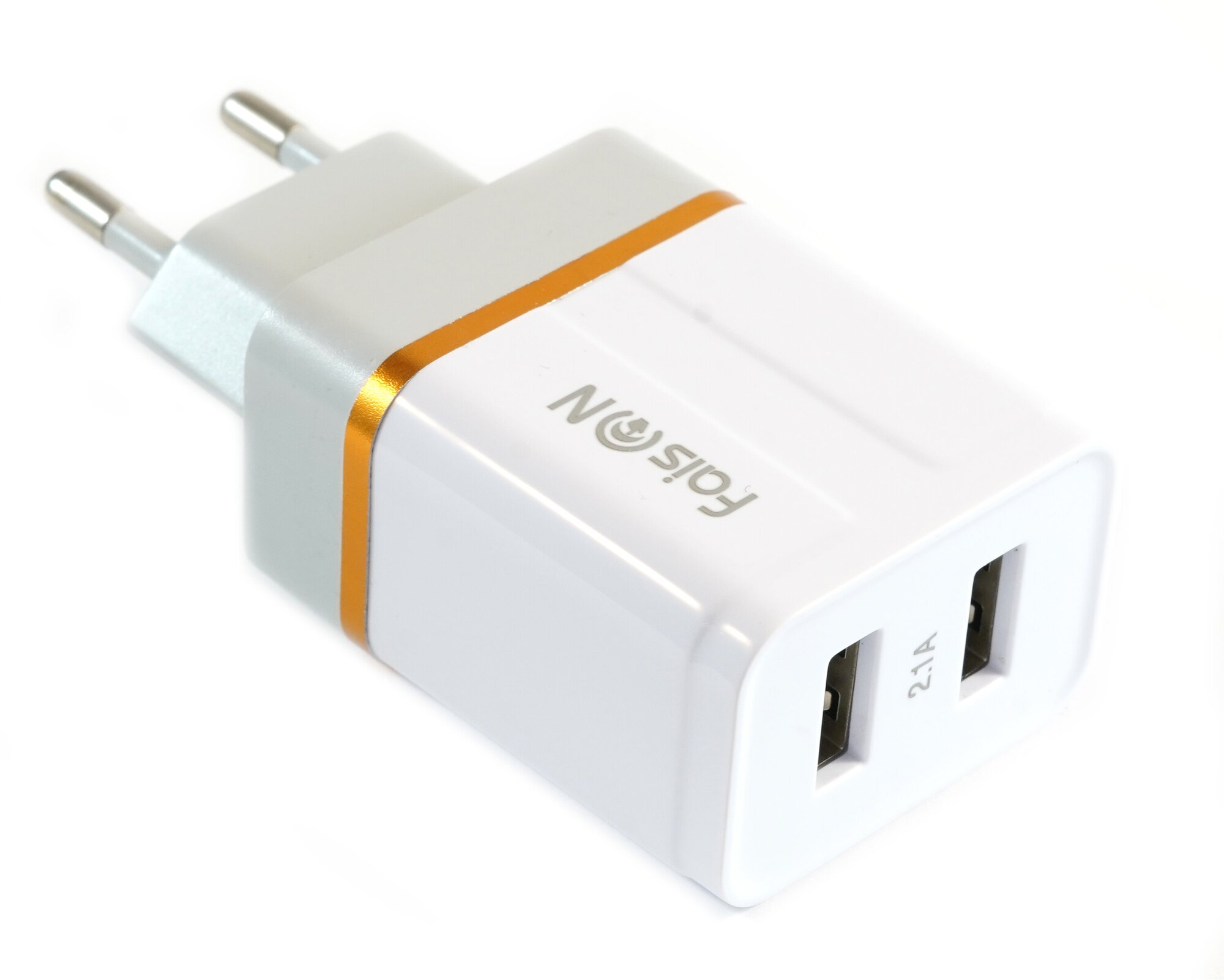 фото Сетевая зарядка FaisON 2xUSB C-30, Shine, 2.1A, белый