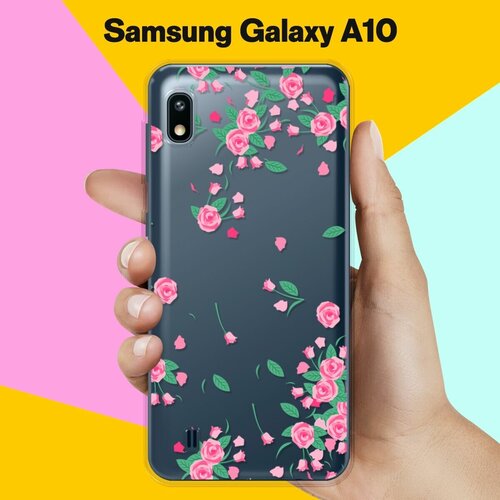 Силиконовый чехол Розочки на Samsung Galaxy A10 силиконовый чехол на samsung galaxy a10 самсунг а10 silky touch premium с принтом infinity сиреневый