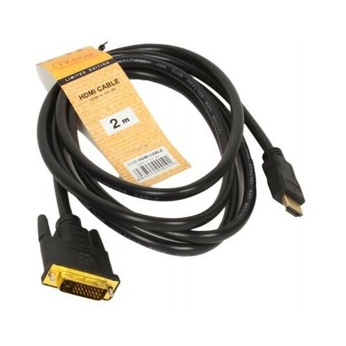 кабель hdmi dvi tvcom lcg135e 2m TV-COM кабели Кабель LCG135F-2M HDMI to DVI-D 19M -25M 2м, 2 фильтра