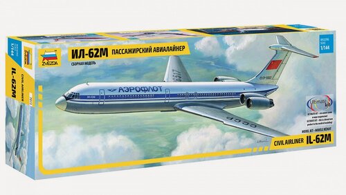 Изображение товара Сборная модель ZVEZDA Советский пассажирский авиалайнер Ил-62М (7013) 1:144