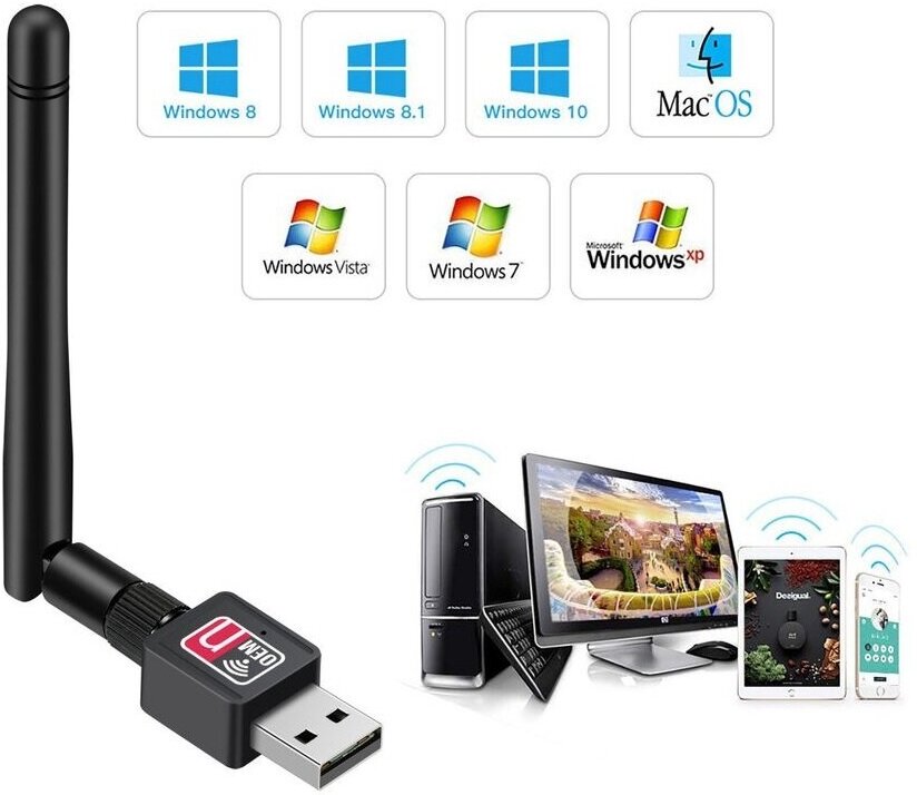 Беспроводной USB WiFi адаптер USB 2.0 WIRELESS 600 Mbps WD-3030