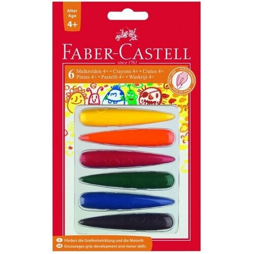 Карандаши восковые 6 цветов Faber-Castell, блистер