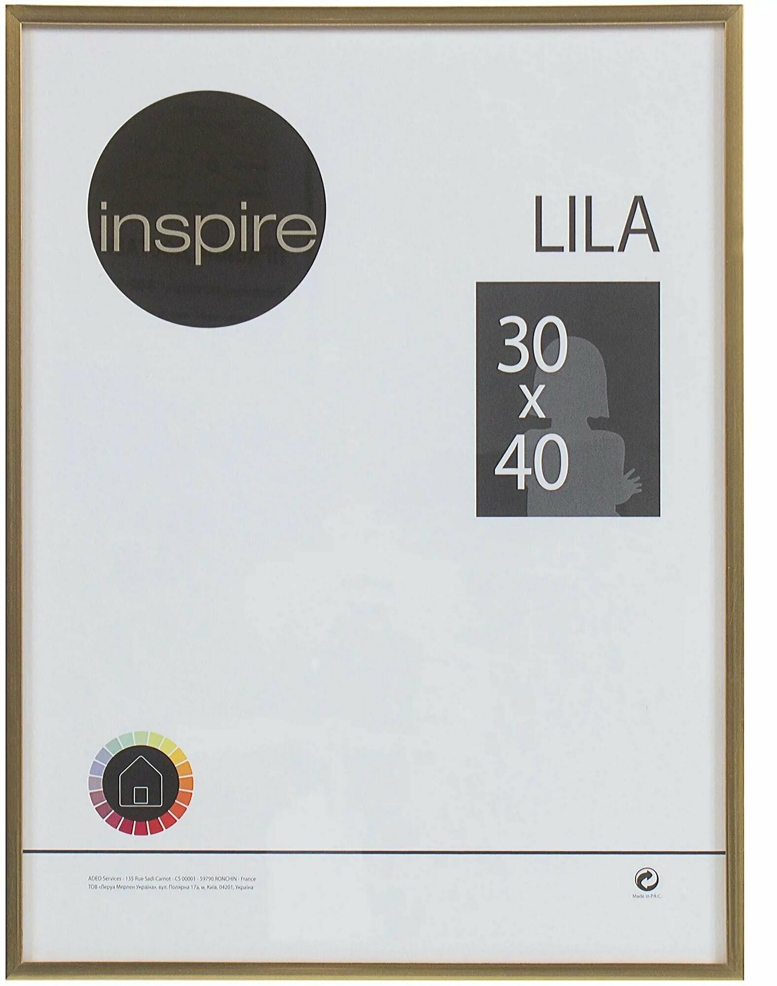 Рамка Inspire Lila, 30х40 см, золотая