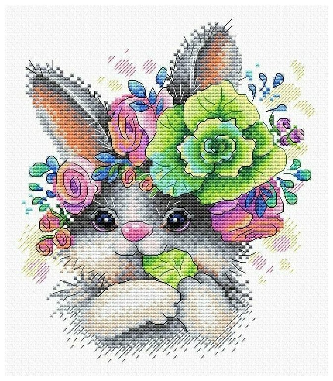 Набор для вышивания М. П. Студия "Очаровательный кролик" 16x19 см, Зайцы Детские Животные