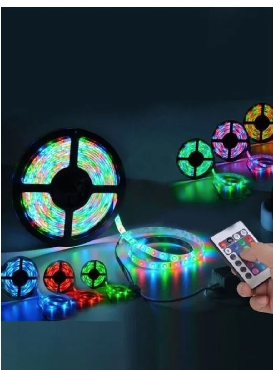 Светодиодная лента RGB цветная, SMD Лента 5 метров + пульт, блок питания,12w , 60 LEDS - фотография № 9