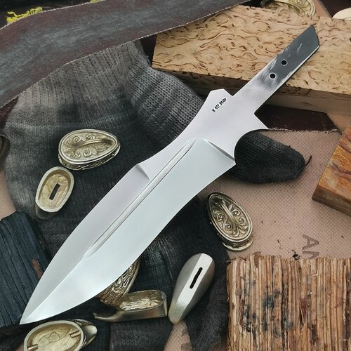 Клинок для ножа Каратель из кованой стали Х12МФ клинок для ножа пластунский из кованой стали х12мф