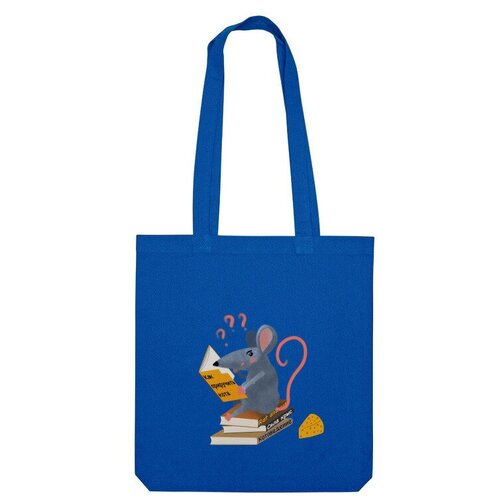 Сумка шоппер Us Basic, синий сумка библиотечная крыса умная оранжевый