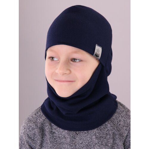 Балаклава шлем Поляярик детская демисезонная, хлопок, размер 46-48, синий