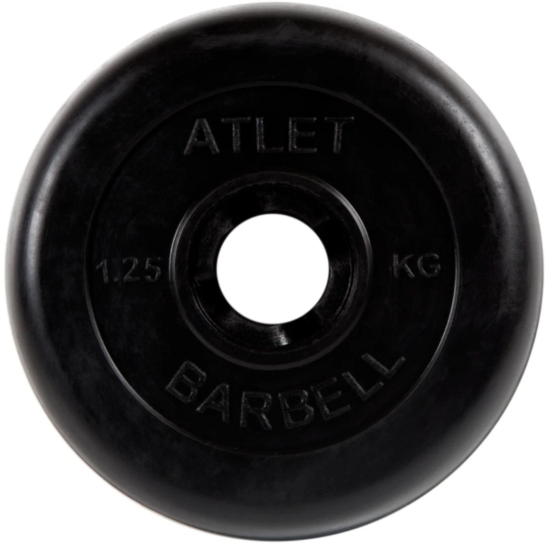Диск Mb Barbell ATLET для гантели обрезин. 1.25кг черный (28260624) - фото №3