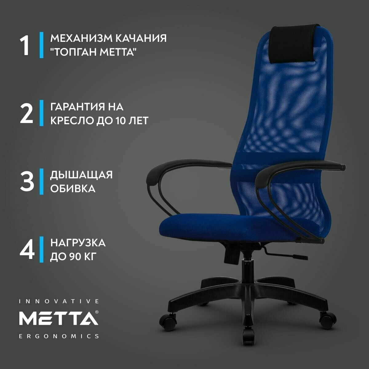 Компьютерное кресло SU-B-8/подл.130/осн.001 синий/синий