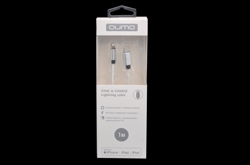 Кабель QUMO Lightning MFi - USB Type-C, 1м, серебристый [23738] - фото №4
